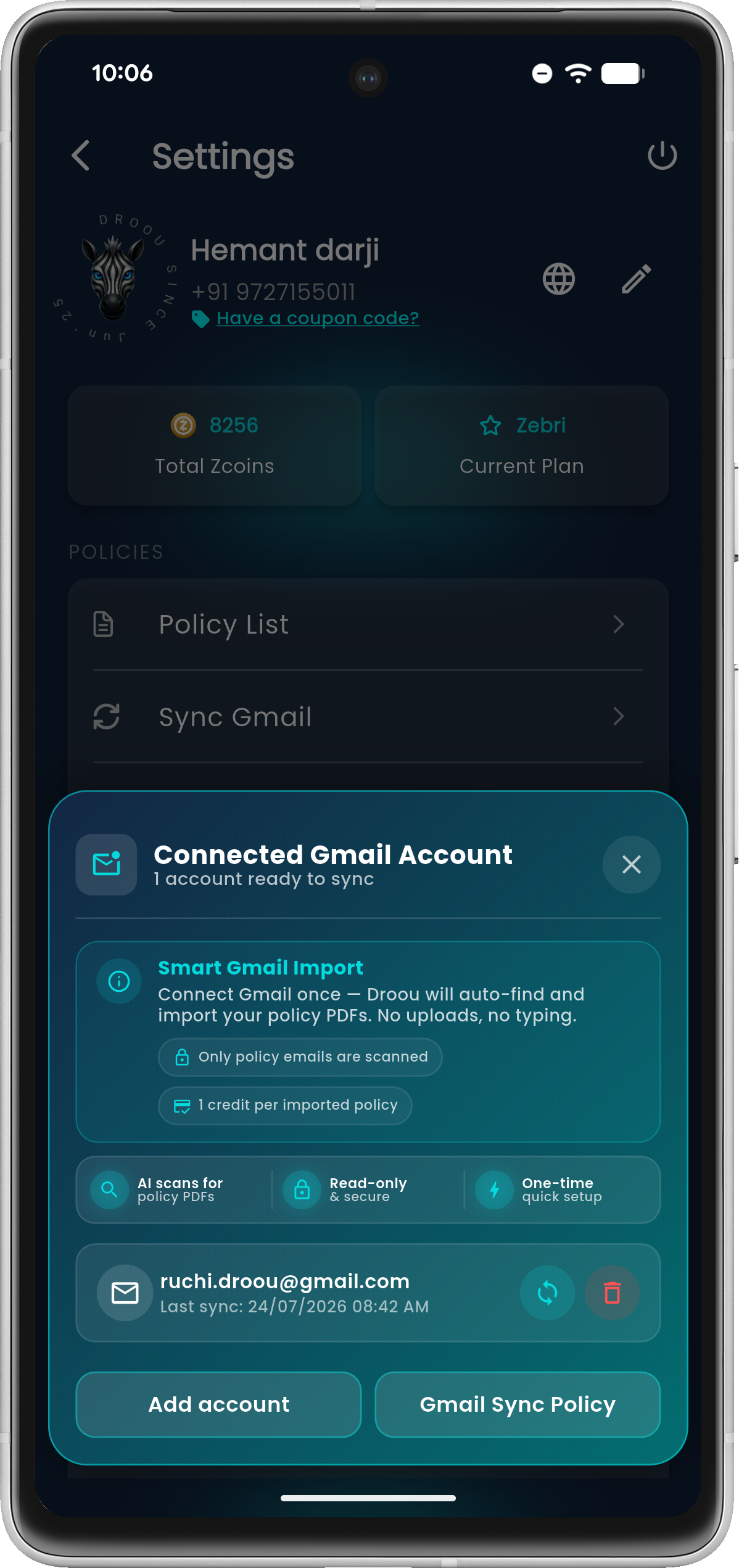 Gmail sync
