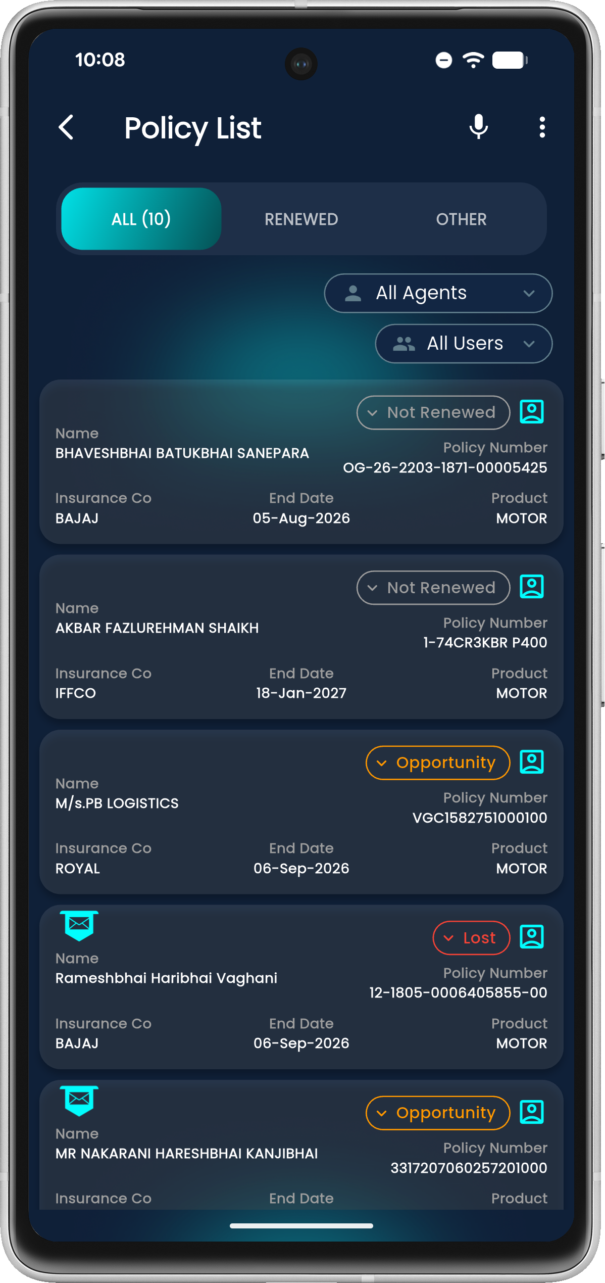 Policy list